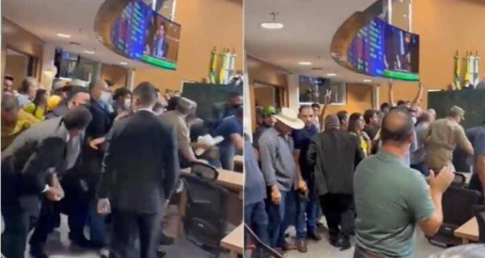 Vídeo: Assembleia Legislativa de Goiânia é invadida por produtores rurais